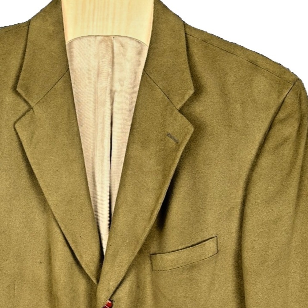 Ralph Lauren Sport Coat Mens 48R Olive Green Suede Microfiber 3 Button Canada